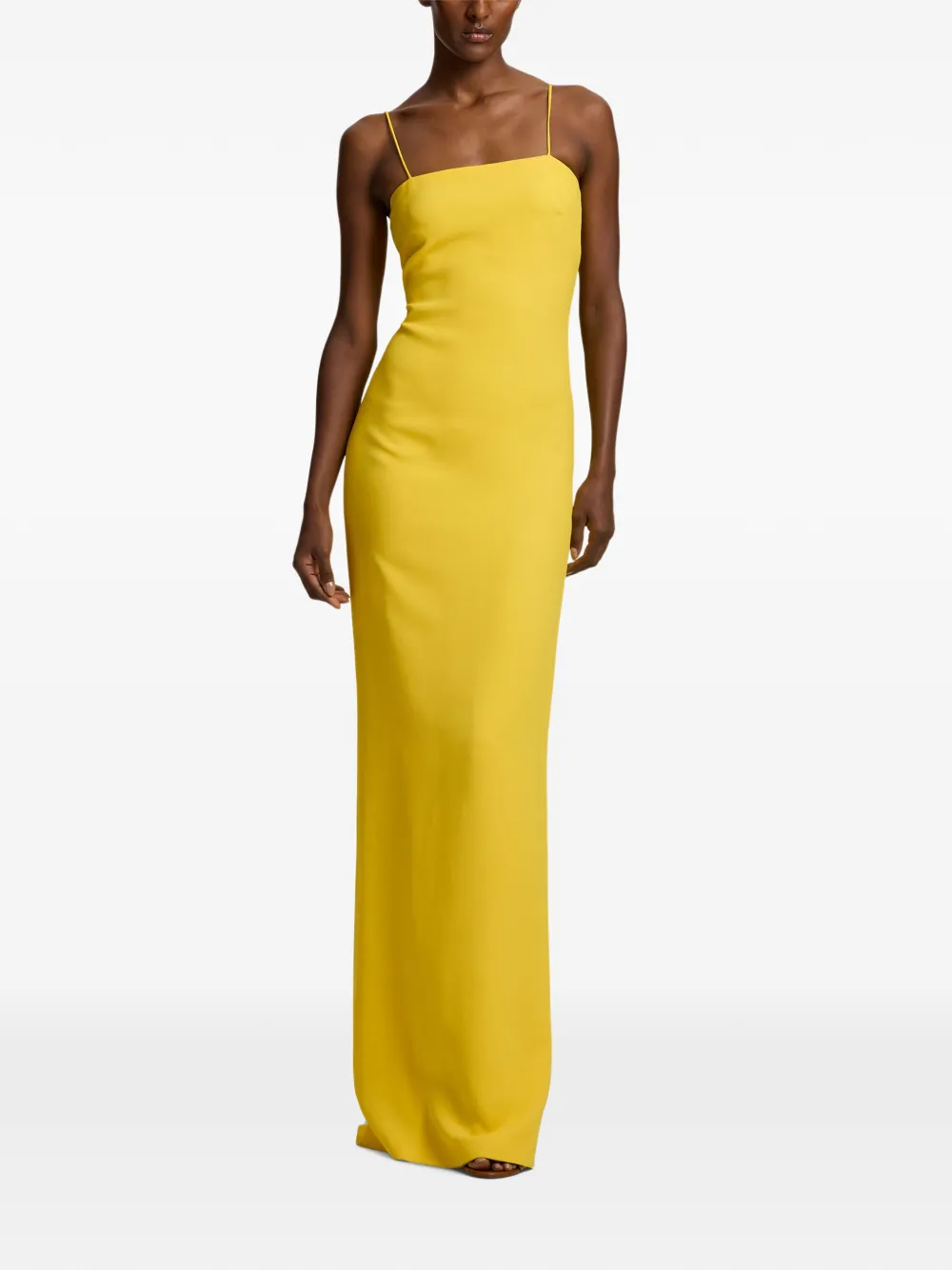 Ralph Lauren Collection silk spaghetti-strap maxi dress Geel