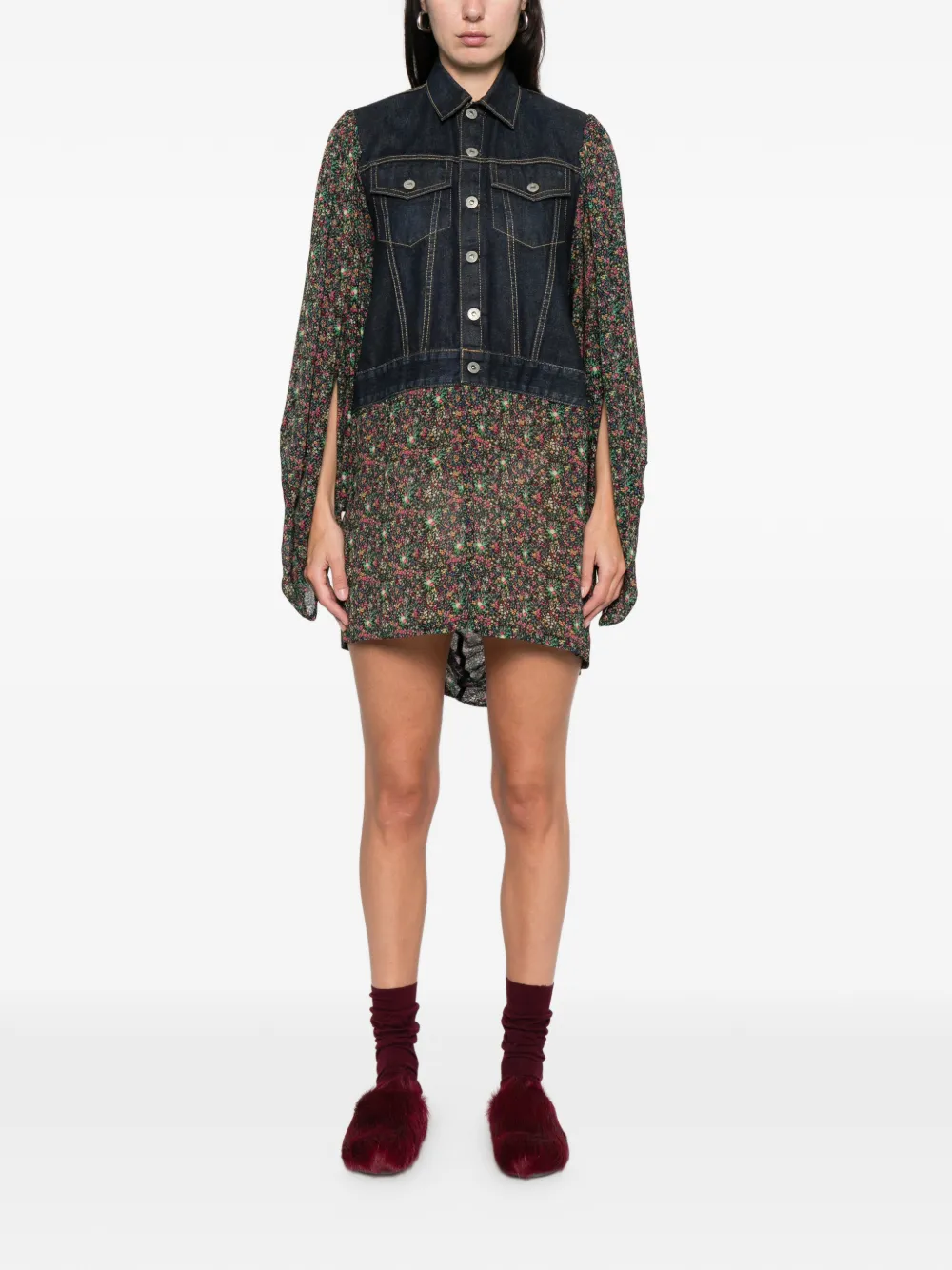 Junya Watanabe Comme des Garçons Pre-Owned 2019 Docking mini-blousejurk - Blauw