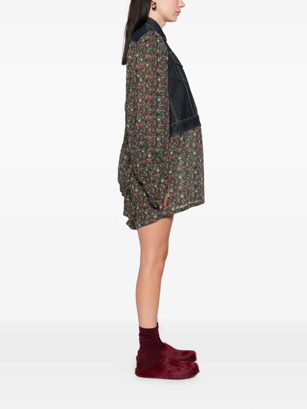 Pre-owned Junya Watanabe 2019 Docking Mini Shirt Dress In Blue