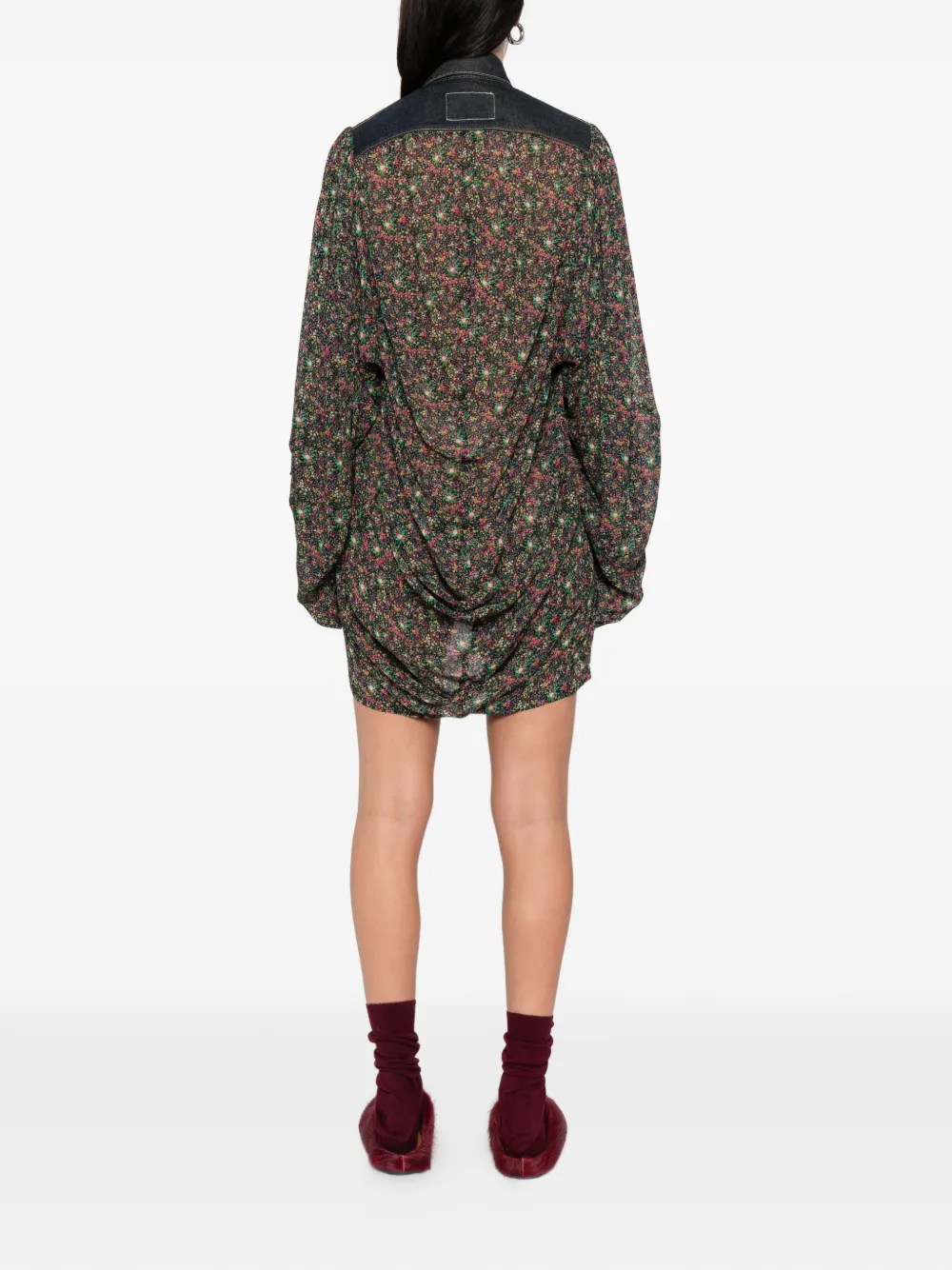 Pre-owned Junya Watanabe 2019 Docking Mini Shirt Dress In Blue