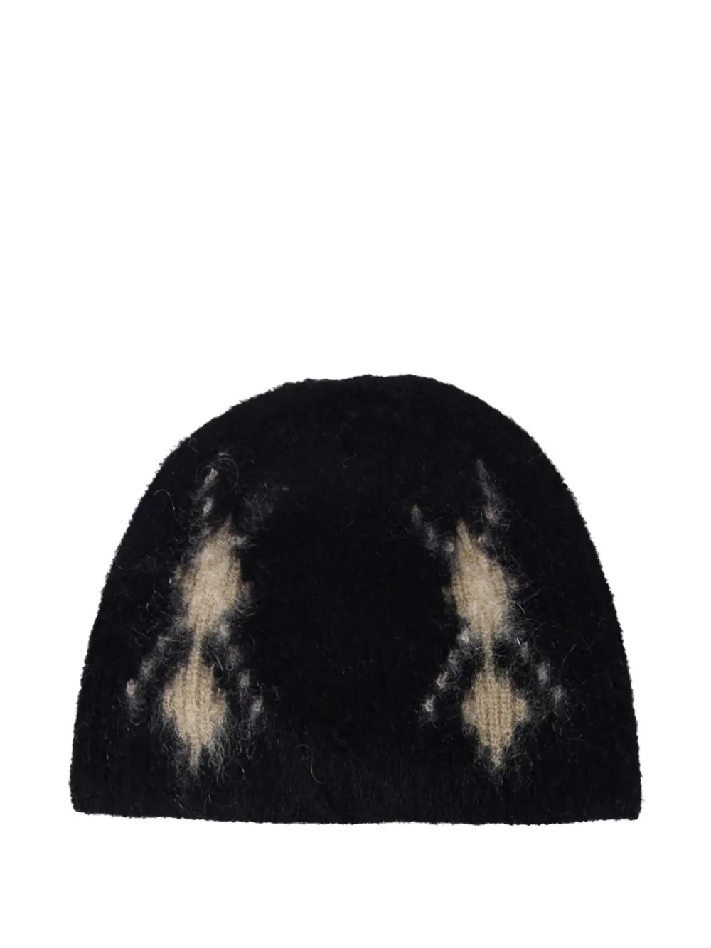 COOR argyle-pattern beanie hat | Black | Image 1