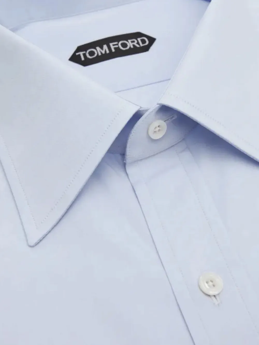 TOM FORD Overhemd met puntige kraag en knoopmanchetten - Blauw