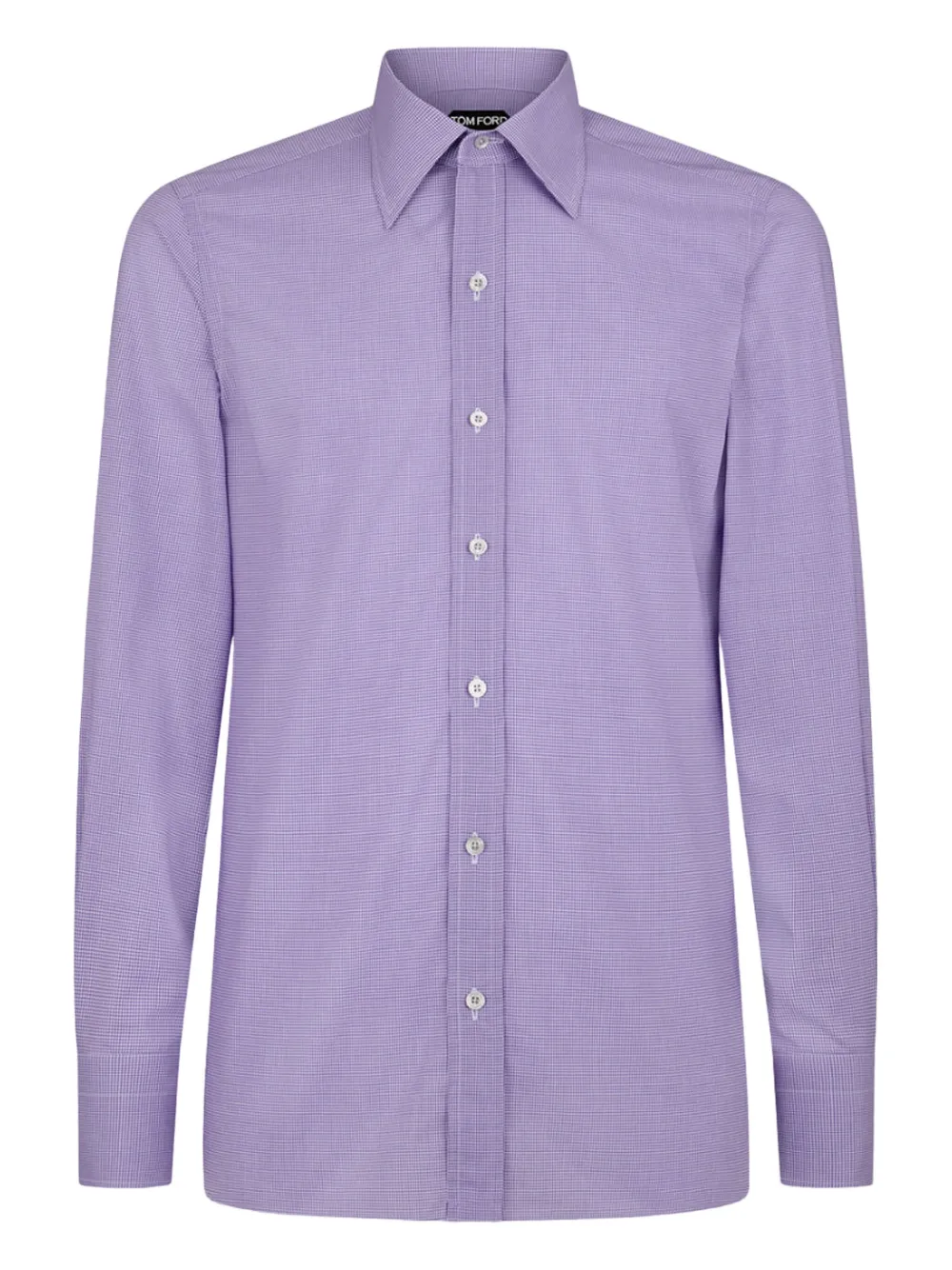 TOM FORD button-cuffs silk shirt - パープル