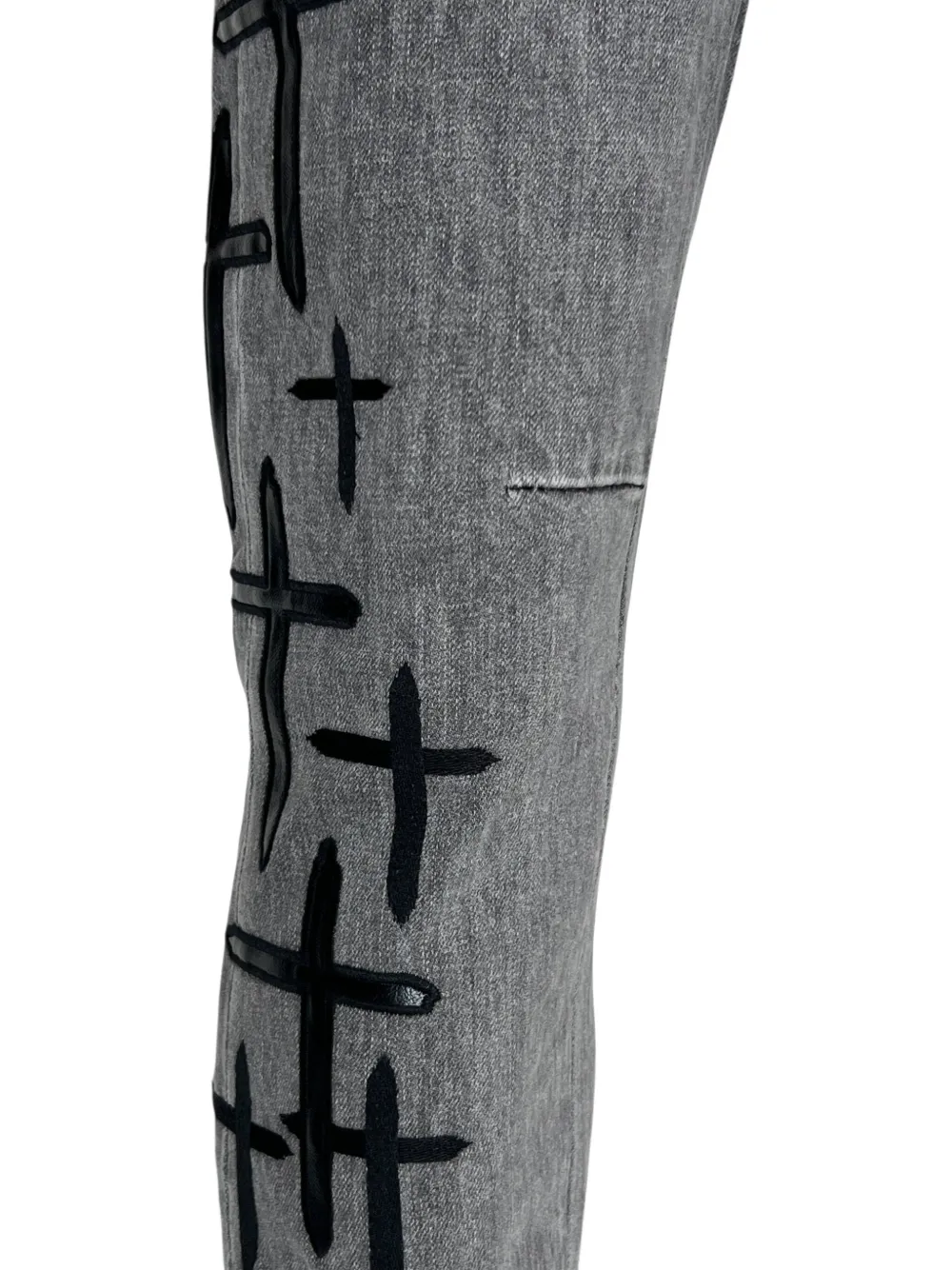 RTA Bryant jeans met kruispatch Grijs