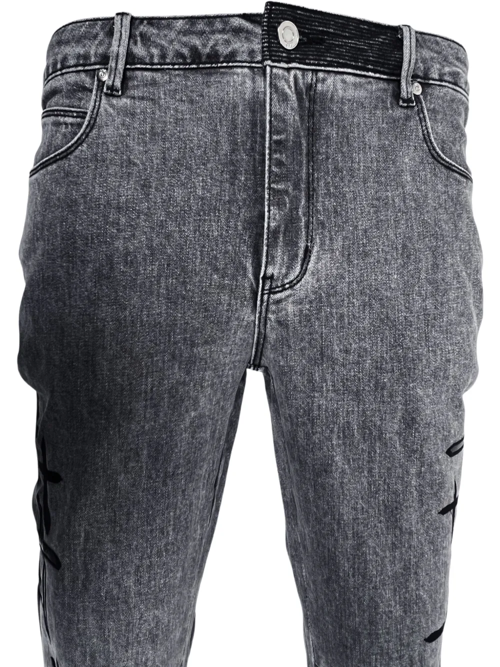 RTA Bryant jeans met kruispatch Grijs