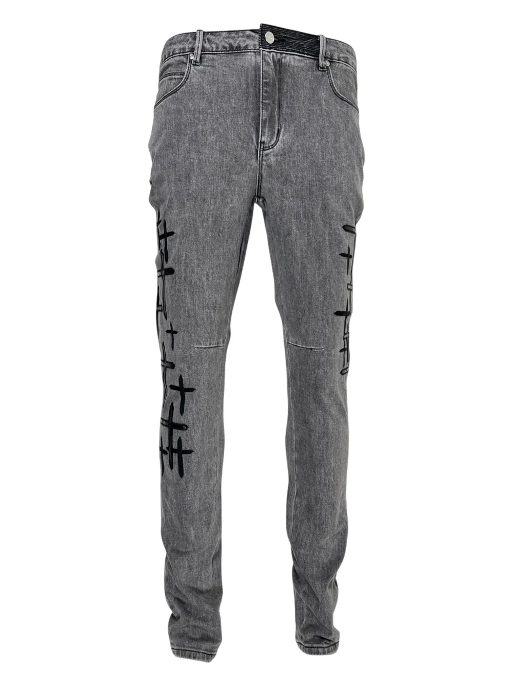 RTA Bryant cross patch jeans | Grey | Image 1