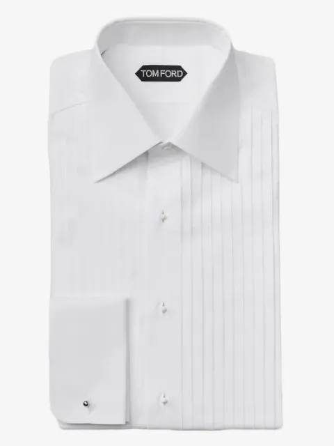 TOM FORD pleated pointed-collar shirt