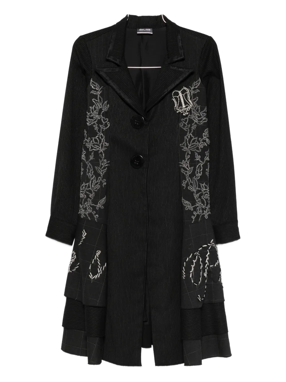 Jean Paul Gaultier Pre-Owned 1990s striped-pattern coat - Nero