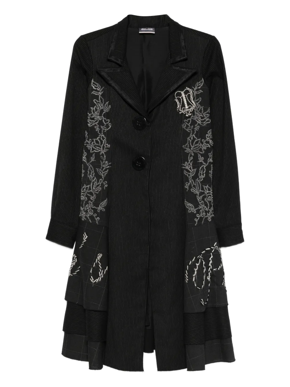 Jean Paul Gaultier Pre-Owned 1990s striped-pattern coat - ブラック