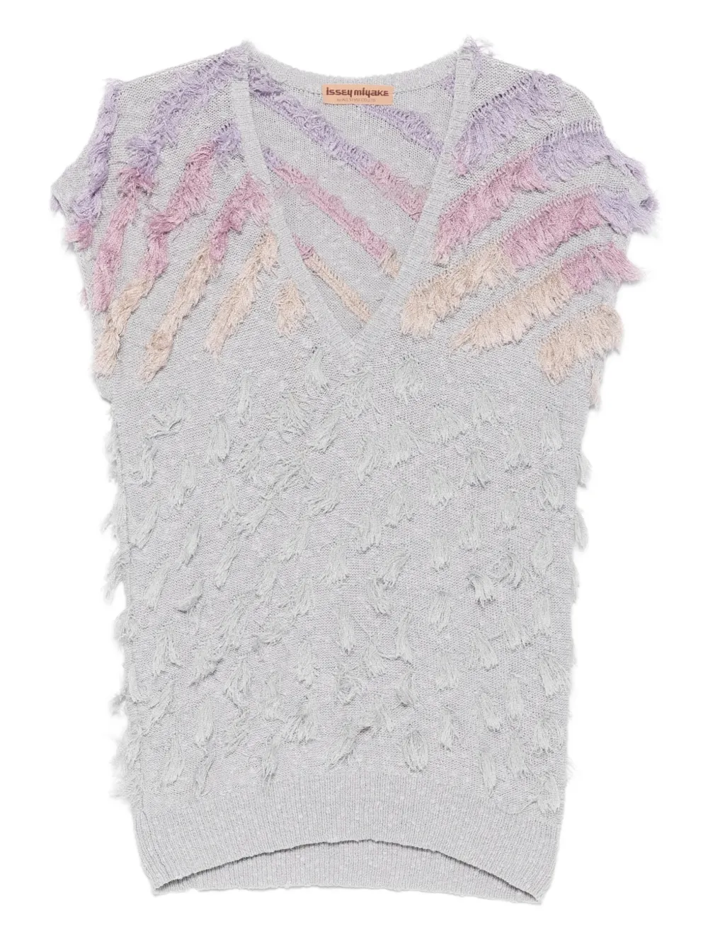 Issey Miyake Pre-Owned top con flecos 1980 | gris | Image 1