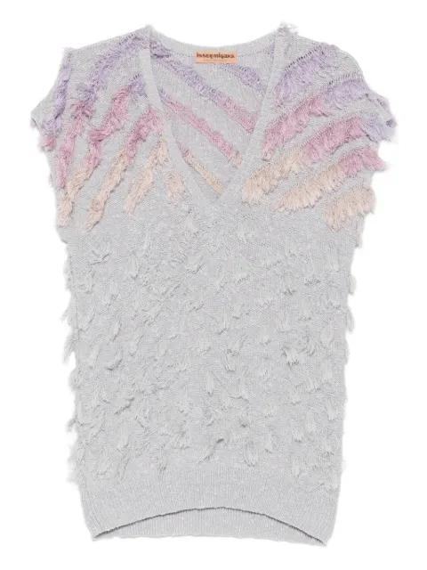 Issey Miyake Pre-Owned top con flecos 1980