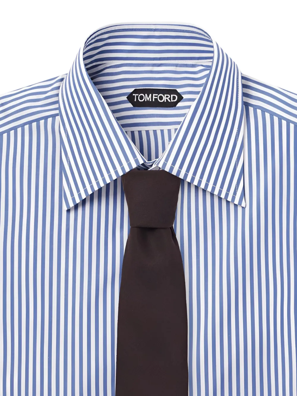 TOM FORD Gestreept overhemd met knoopmanchetten - Blauw