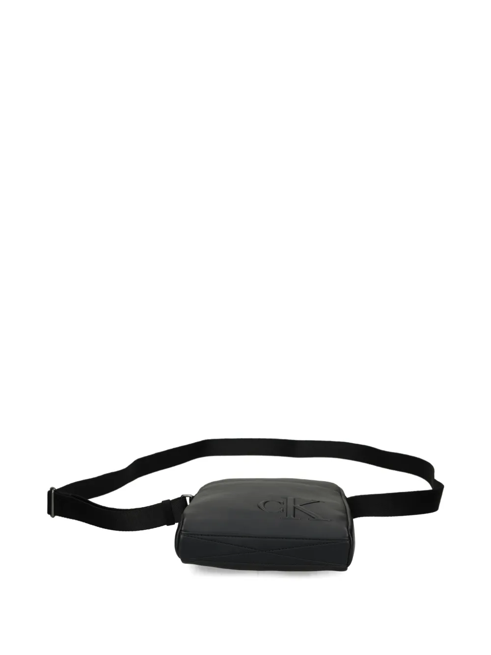 Calvin Klein Logo Strap Messenger Bag In Black