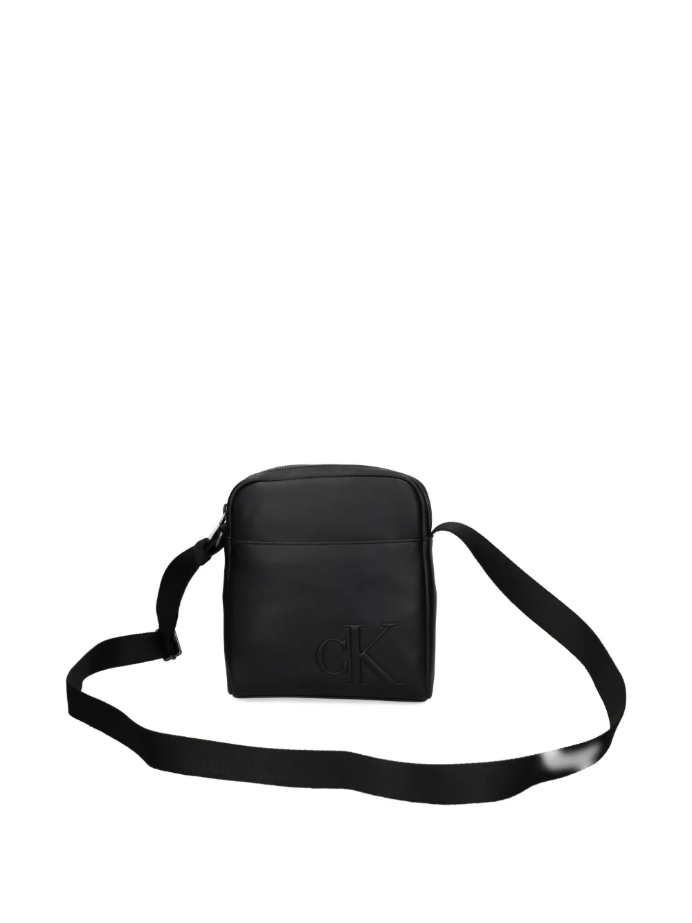 Calvin Klein Logo Strap Messenger Bag In Black