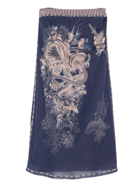 Jean Paul Gaultier Pre-Owned jupe à imprimé dragon (années 2000)