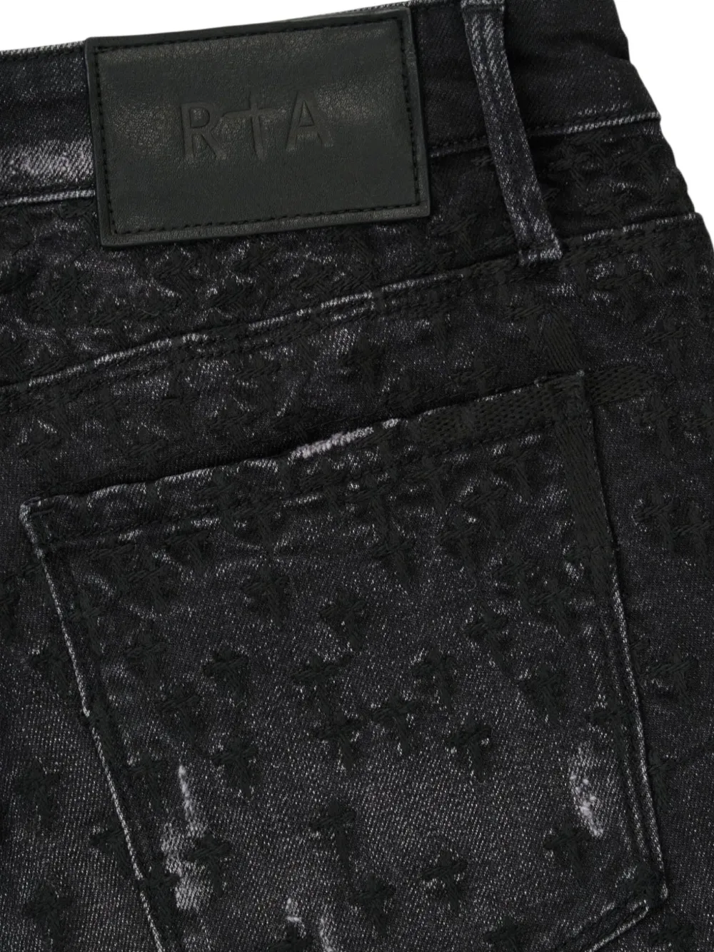 RTA Jeans met geborduurd kruis Grijs