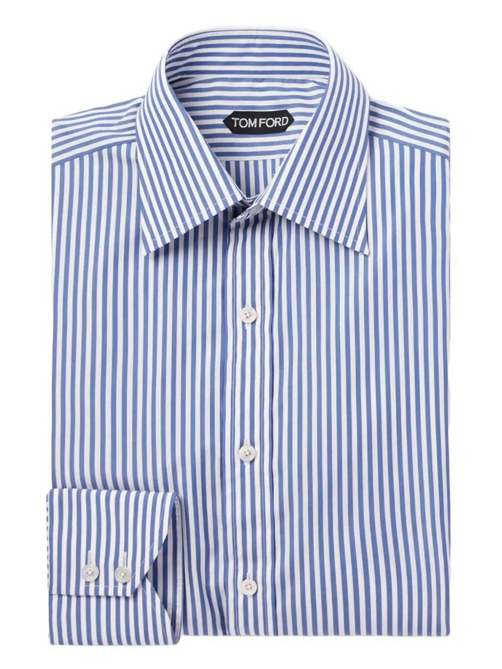 TOM FORD striped-pattern button shirt | Blue | Image 1
