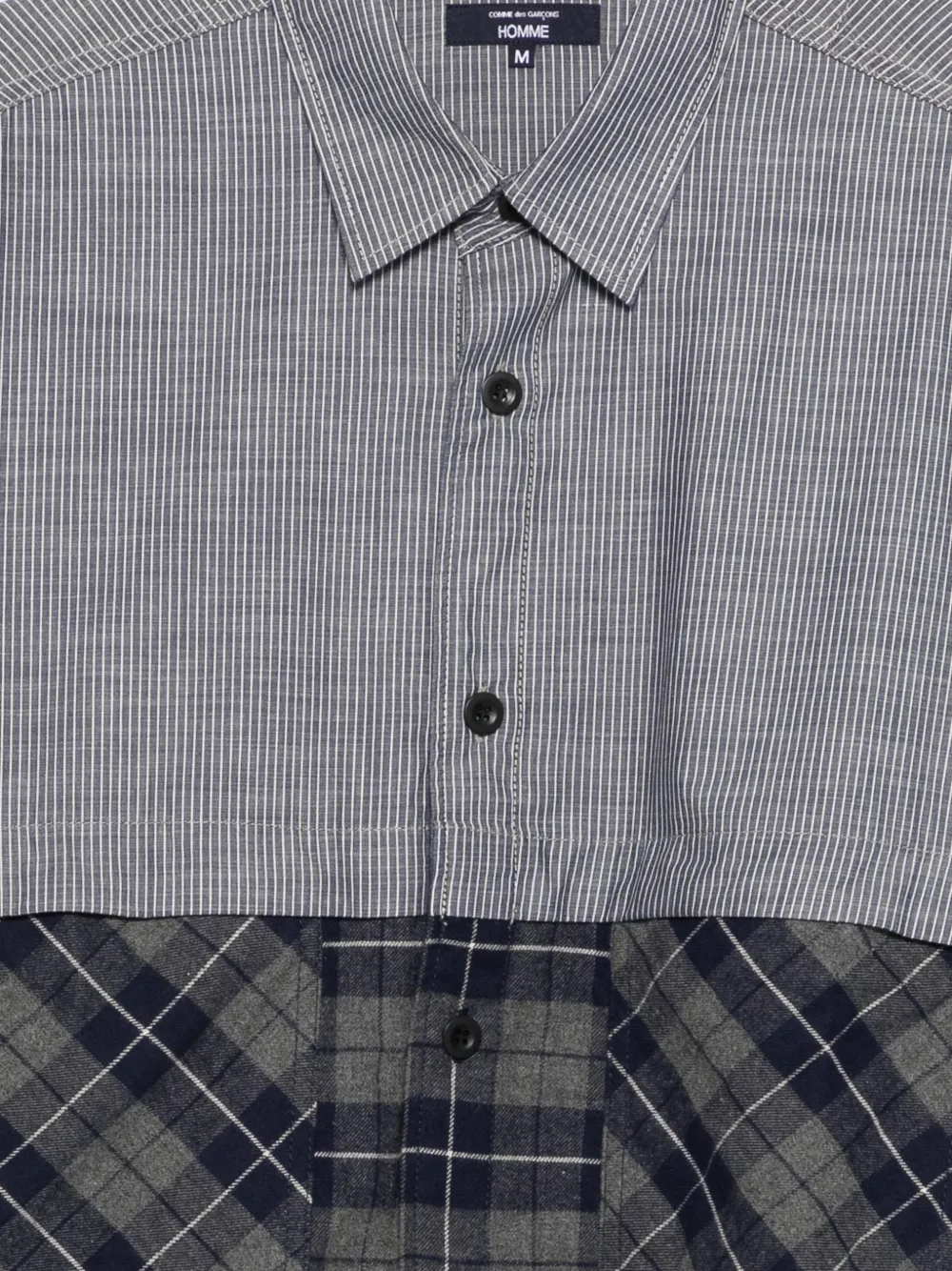 Comme des Garçons Homme Gestreept geruit overhemd Grijs