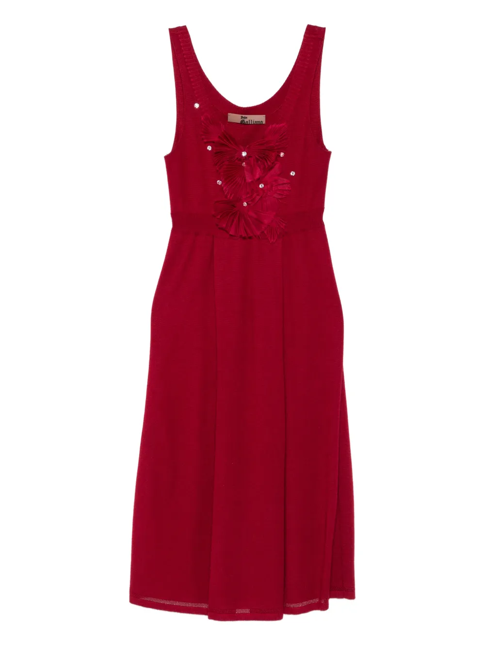 John Galliano Pre-Owned 2000s floral-embelliahment dress - レッド