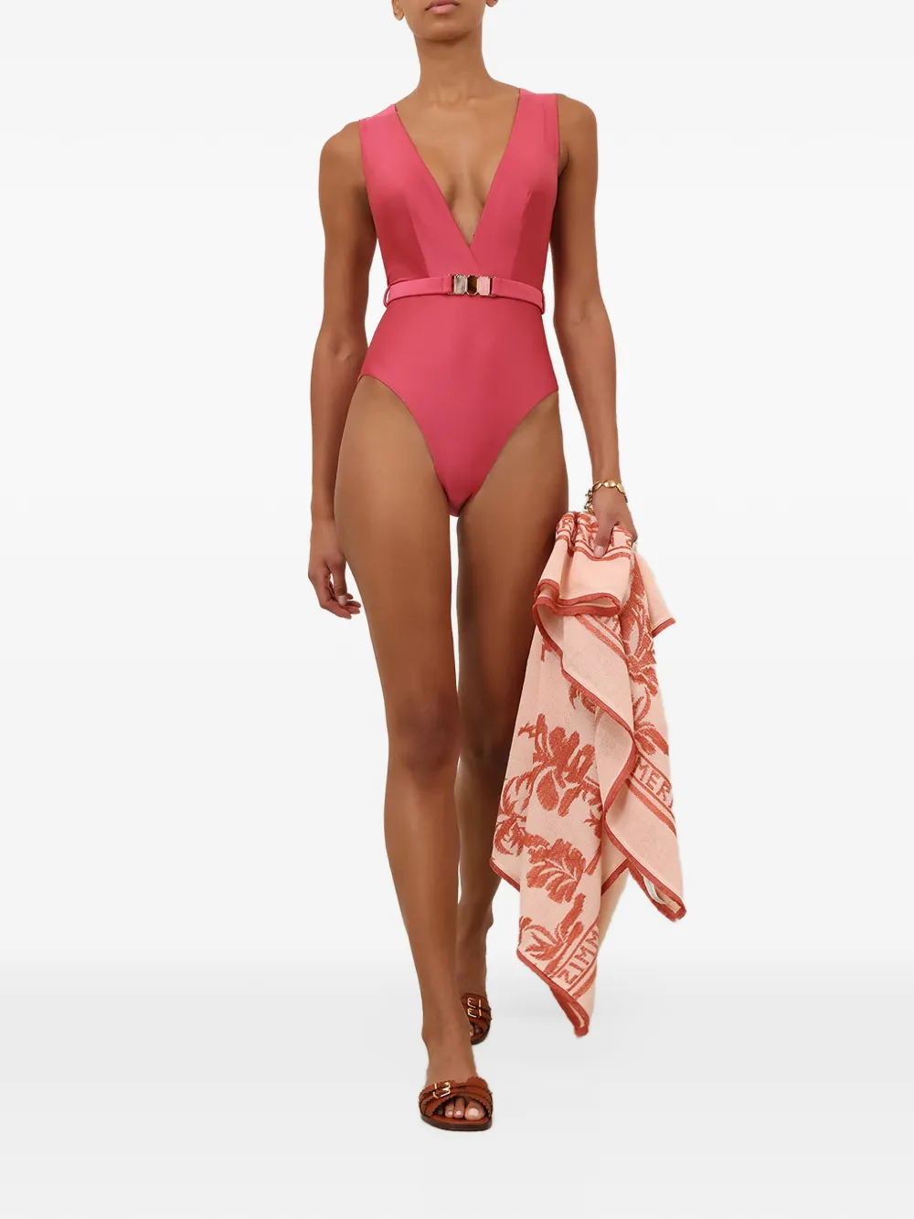ZIMMERMANN Wanderlust badpak met ceintuur Roze