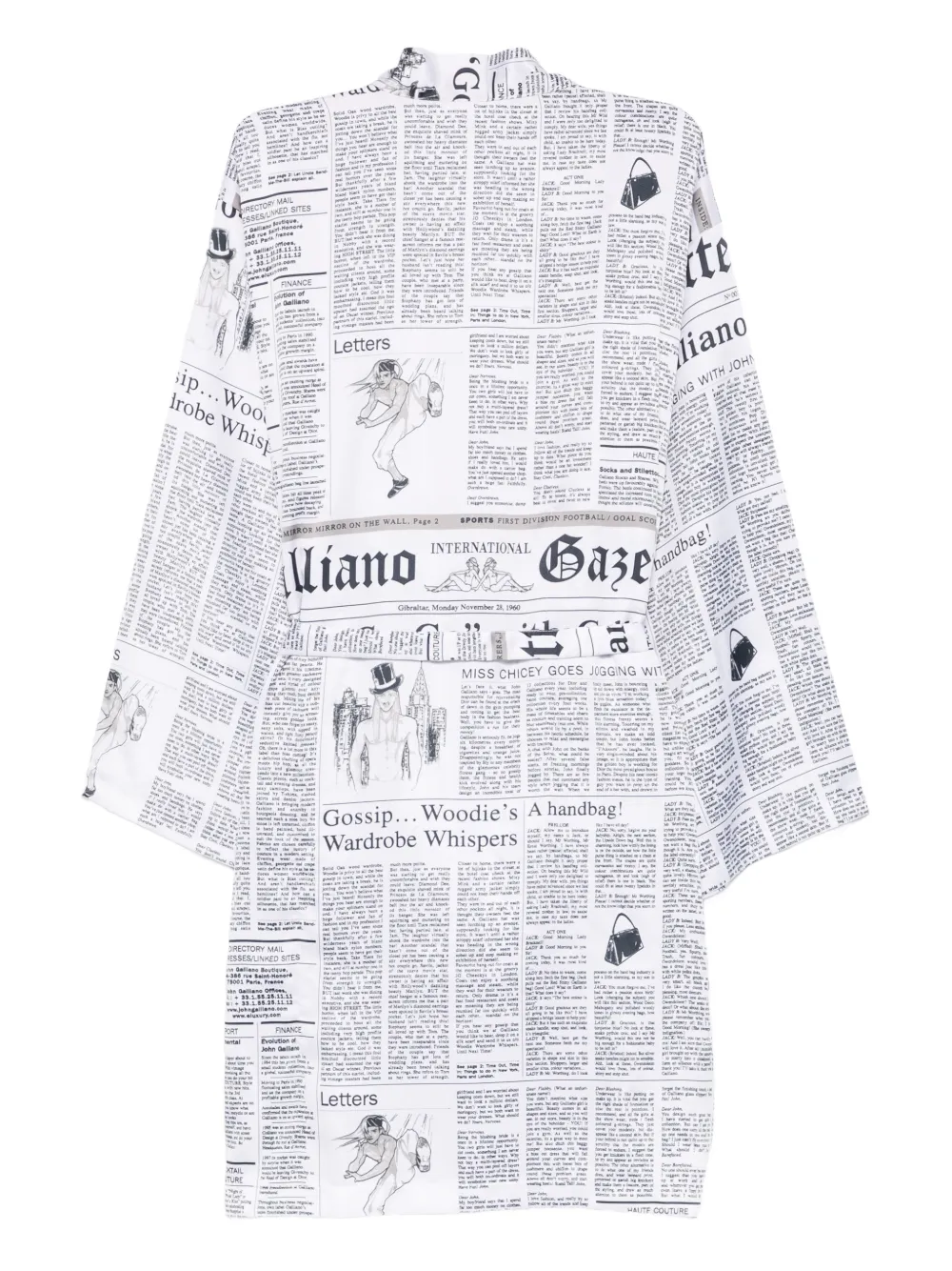 John Galliano Pre-Owned 2000s jurk met print - Wit