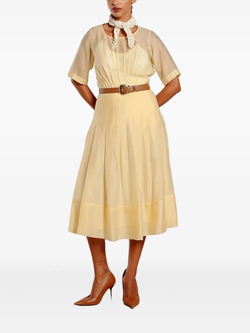 Isolda Labirinto de Rios pintuck blouse - Geel