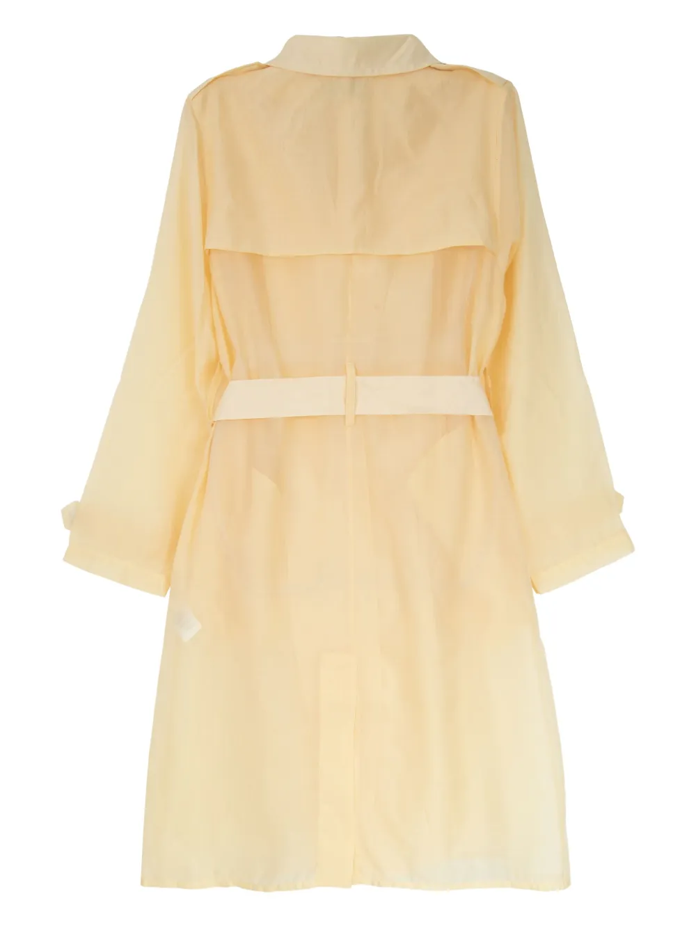 Isolda Oásis Belted Double-breasted Coat In Yellow