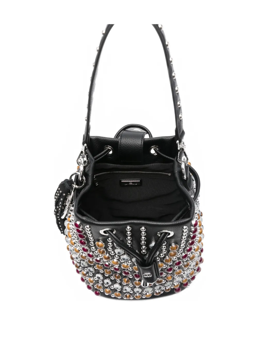 La Carrie Andromeda Studded Bucket Bag In Black