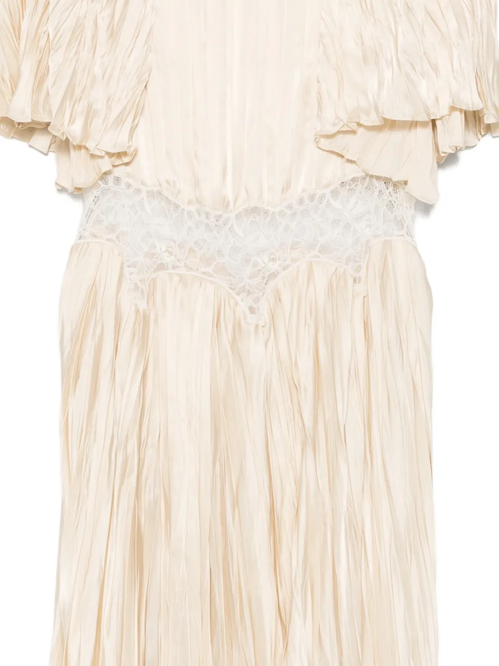 Rochas Lace Ruffled Dress In Multi