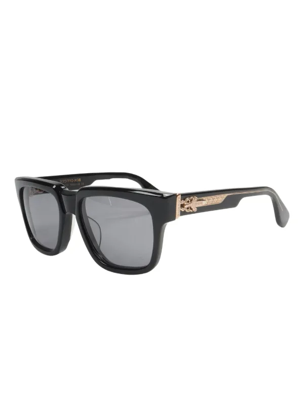 Chrome Hearts Box-Officer サングラス | ブラック | FARFETCH JP