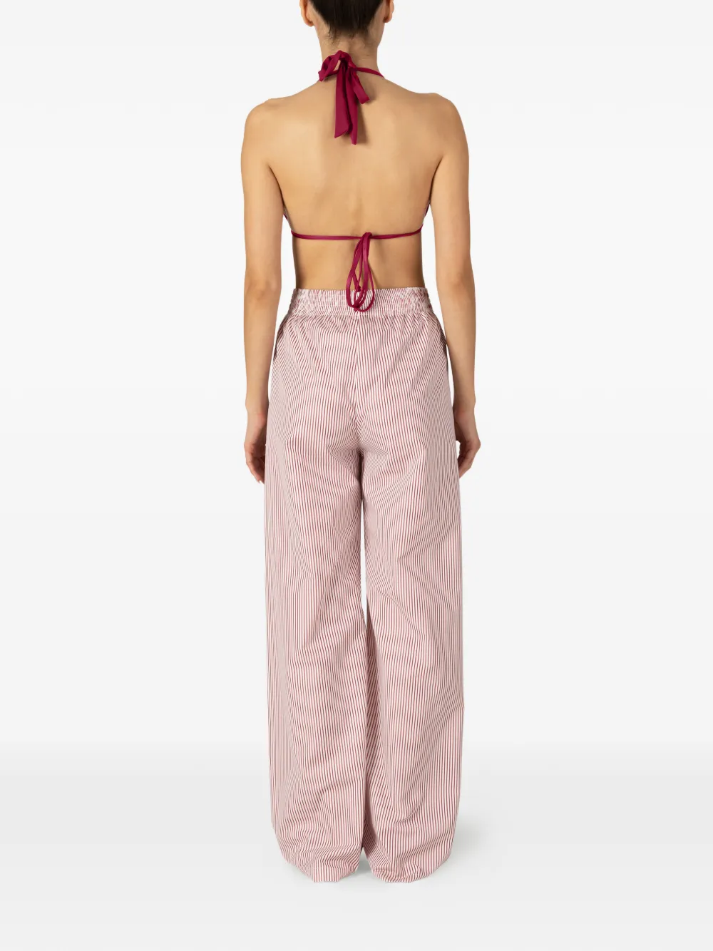 Paramidonna Cora Striped Trousers In Red