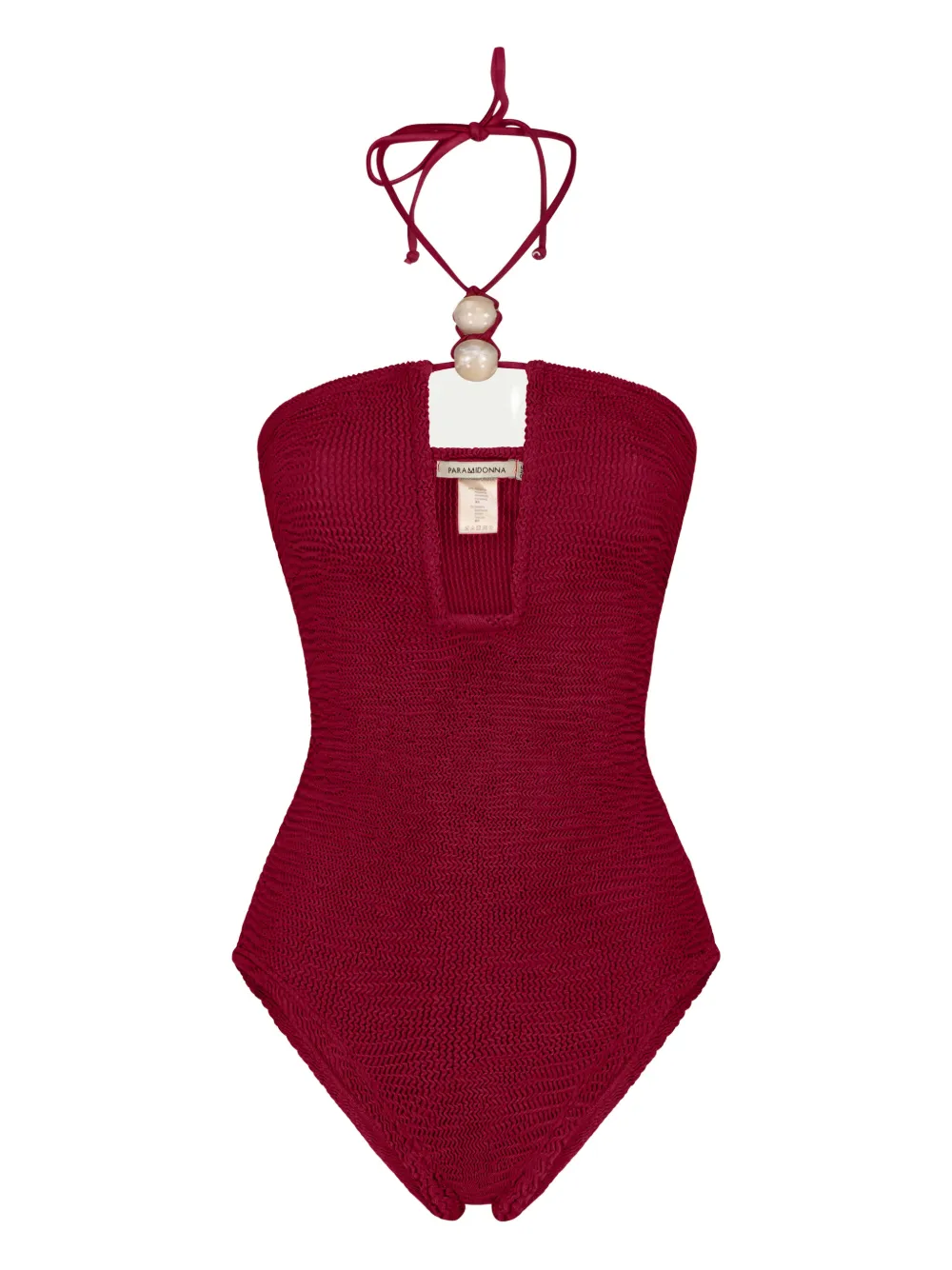 Paramidonna Adriana Pearls Swimsuit In Burgundy