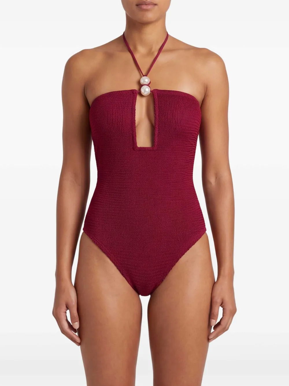 PARAMIDONNA Adriana badpak met parels Rood