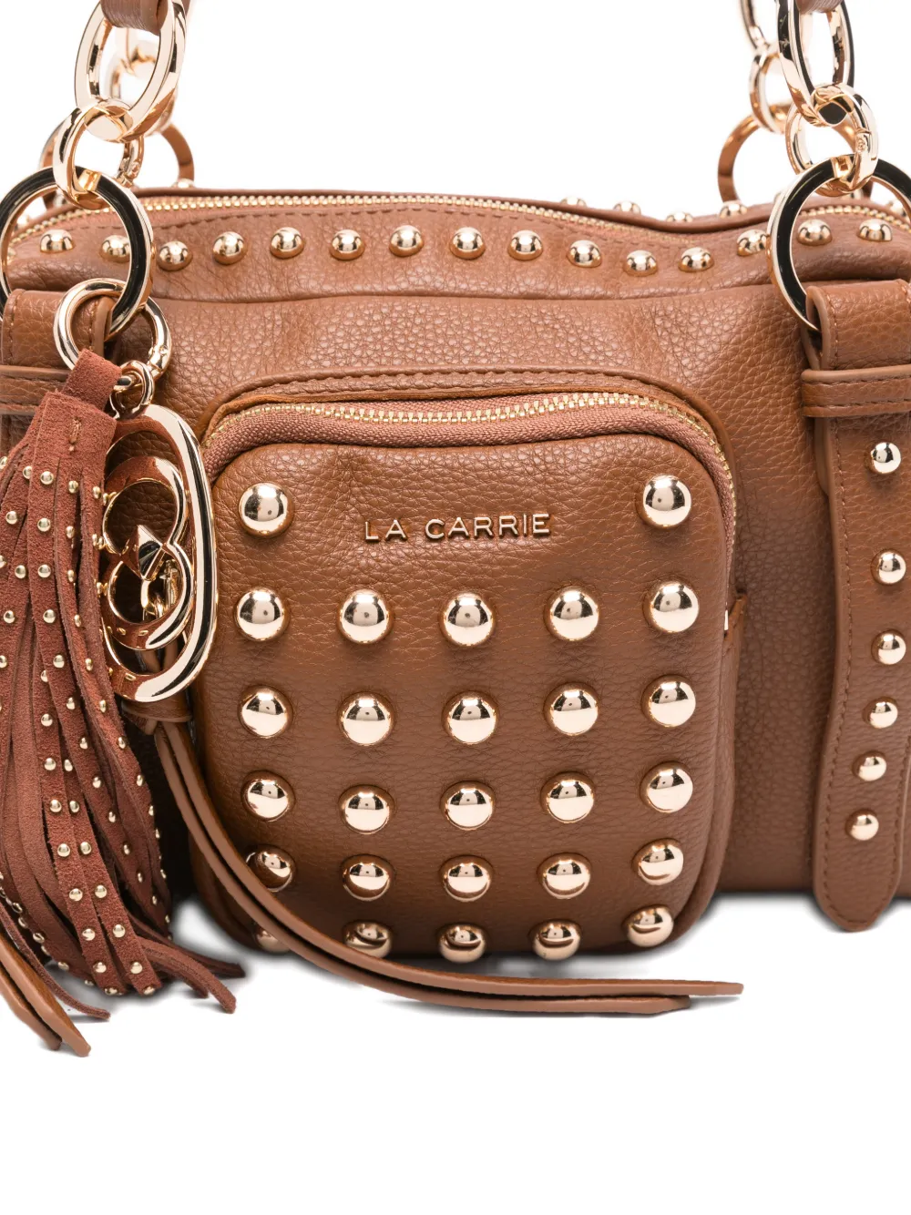 La Carrie Small Planets Studded Tassel Shoulder Bag In Multi