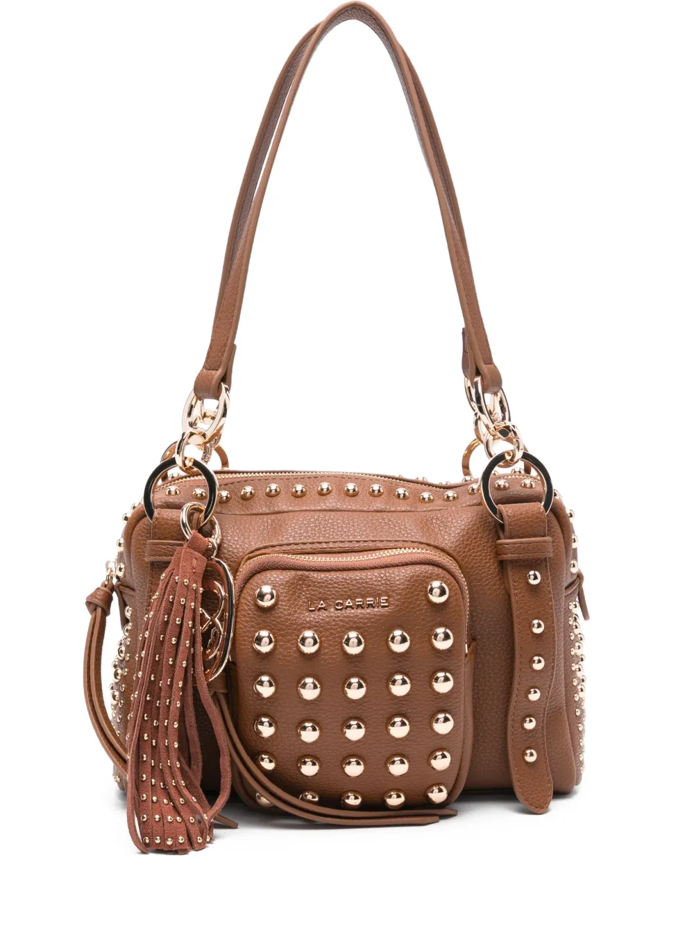 La Carrie Small Planets Studded Tassel Shoulder Bag In Multi