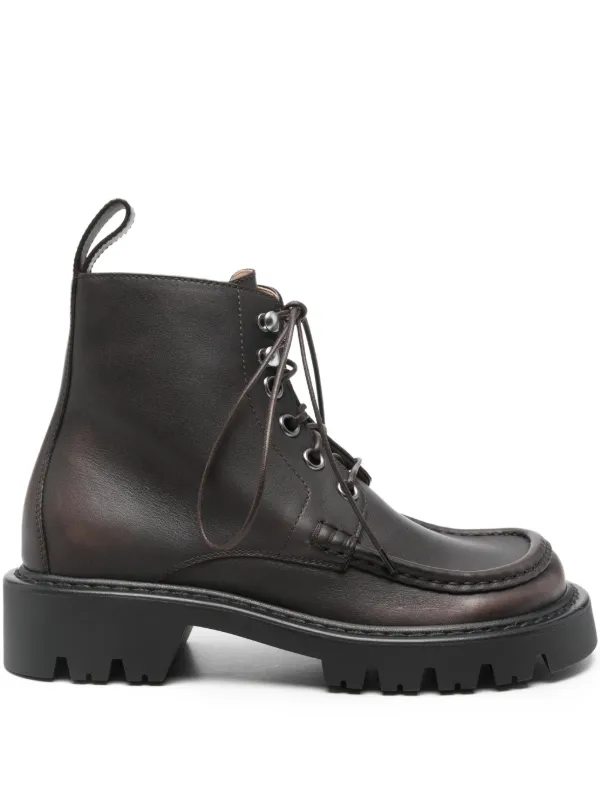 Loewe Lace-up Zip-fastening Boots in Brown