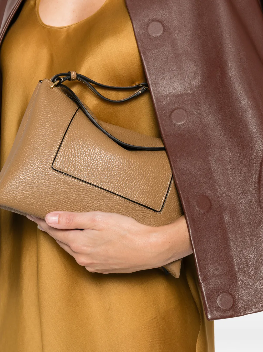 Wandler Penelope Slouch logo-detail shoulder bag - Bruin