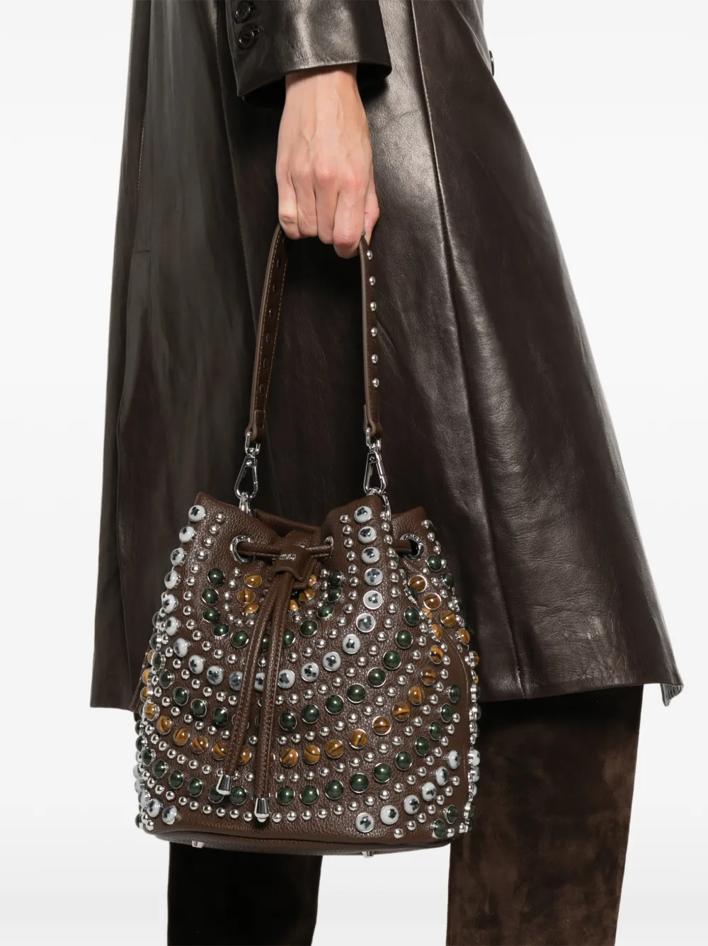 La Carrie Andromeda studded drawstring bucket bag | Image 2