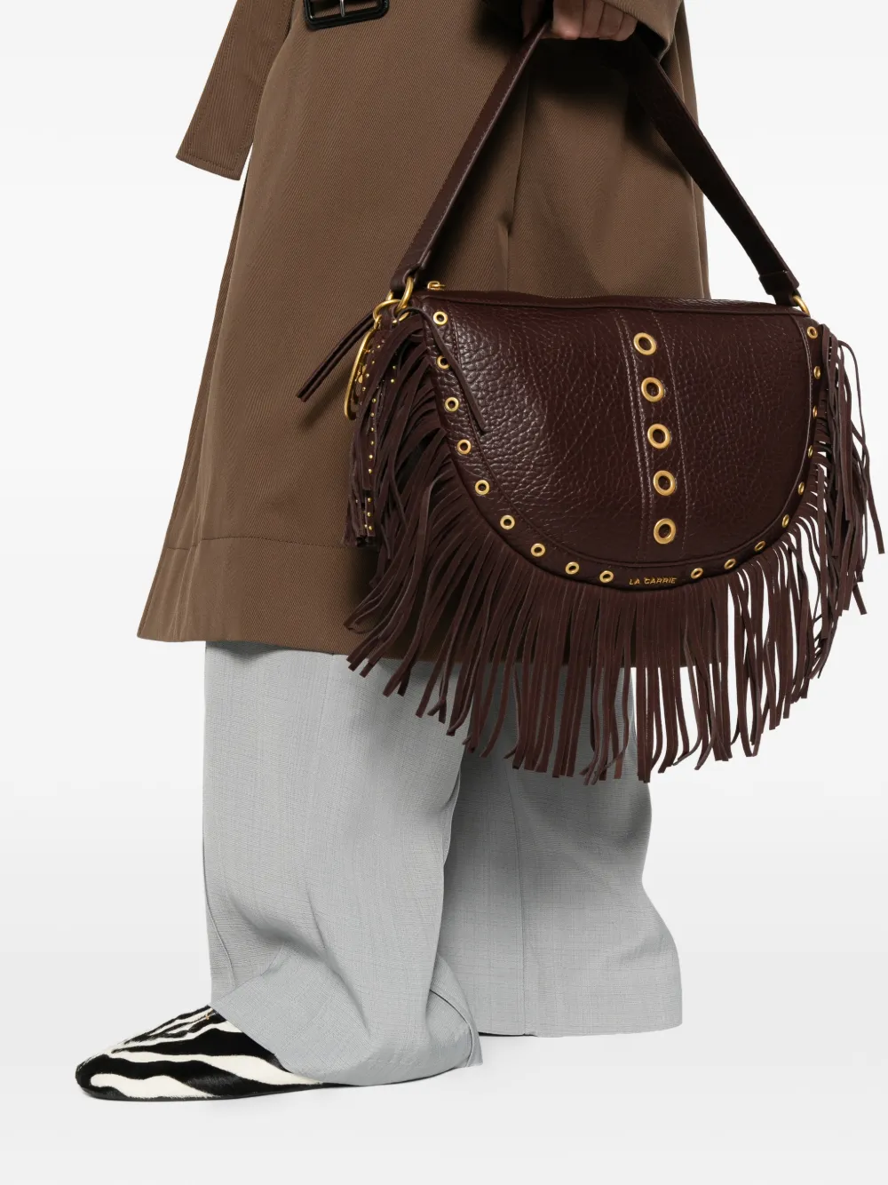 La Carrie fringed shoulder bag - Bruin
