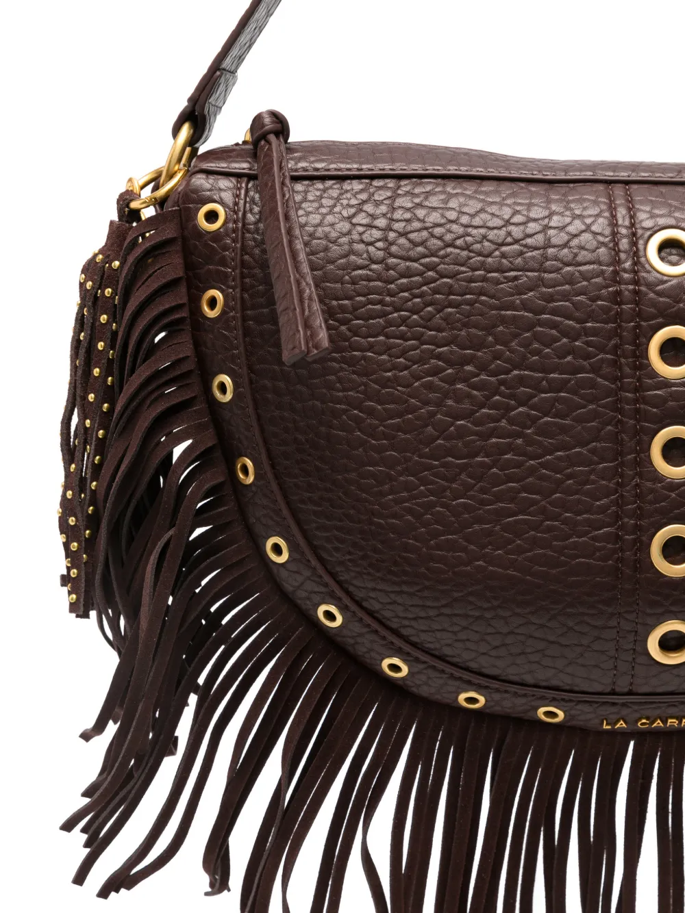 La Carrie Schoudertas met franje Bruin