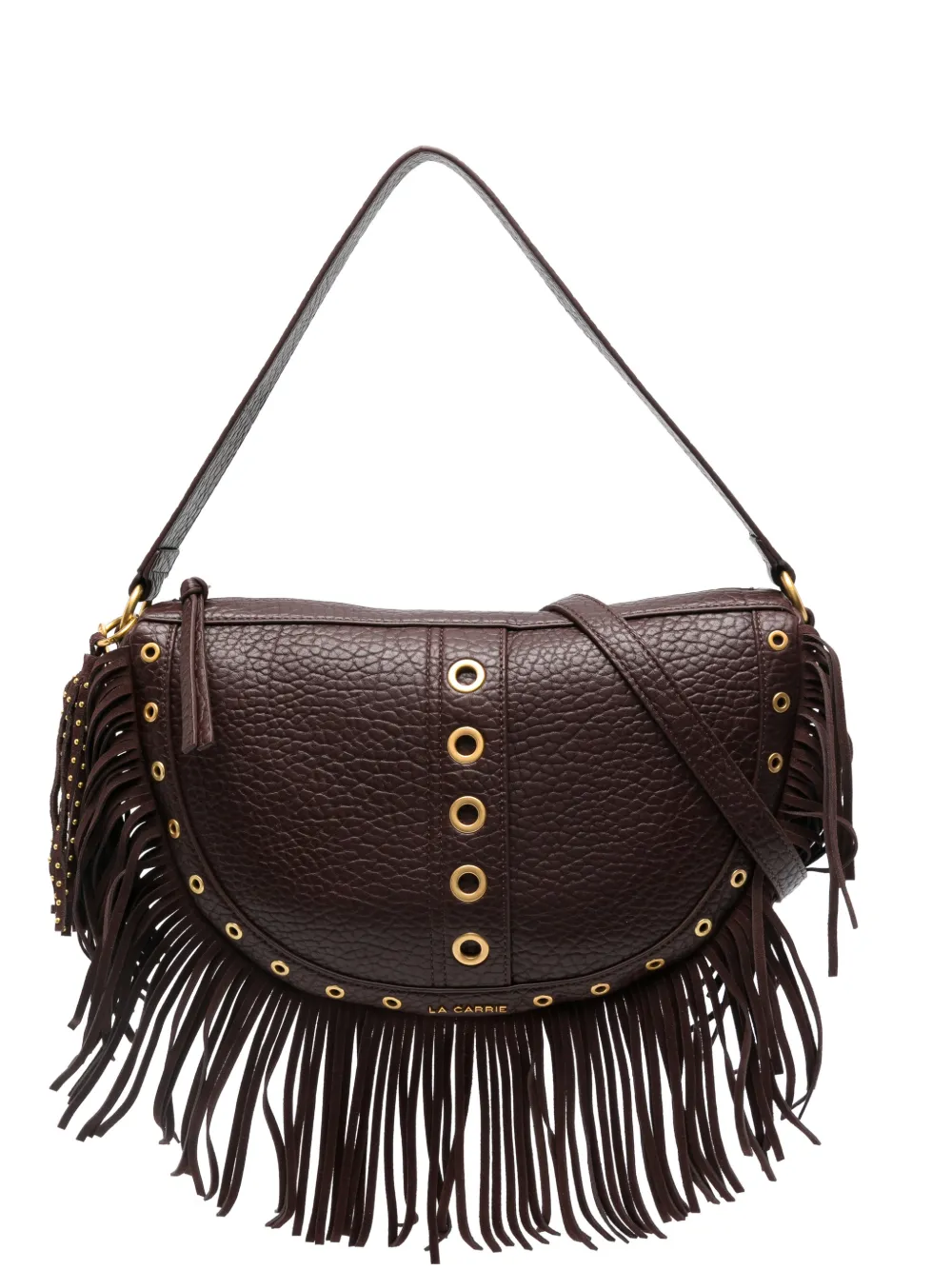La Carrie fringed shoulder bag - Marrone