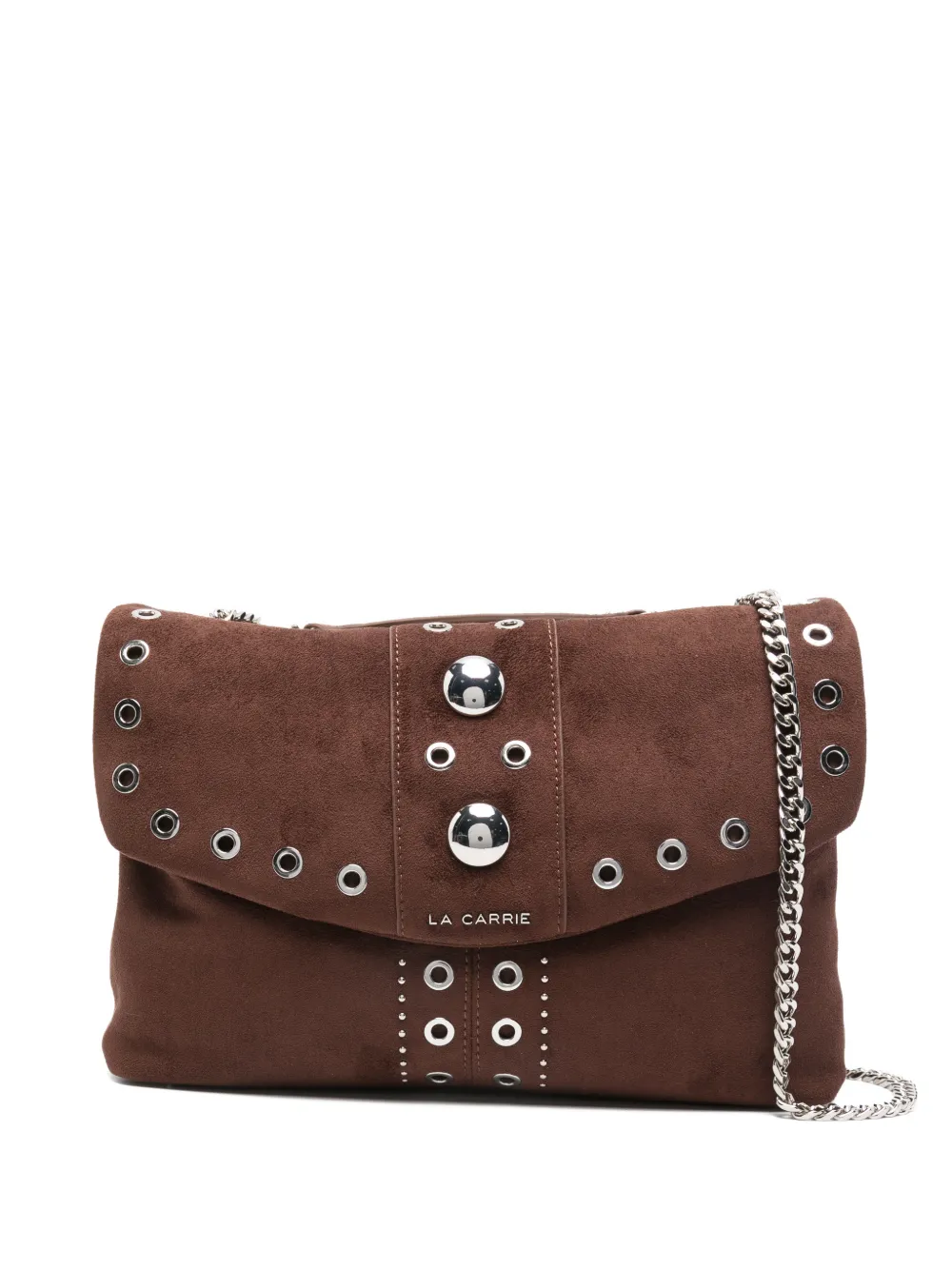 La Carrie Ethnic Eyelet Chain Shoulder Bag In Brown