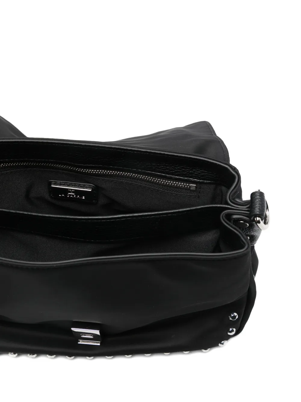 La Carrie Athena Tassel Studded Shoulder Bag In Black