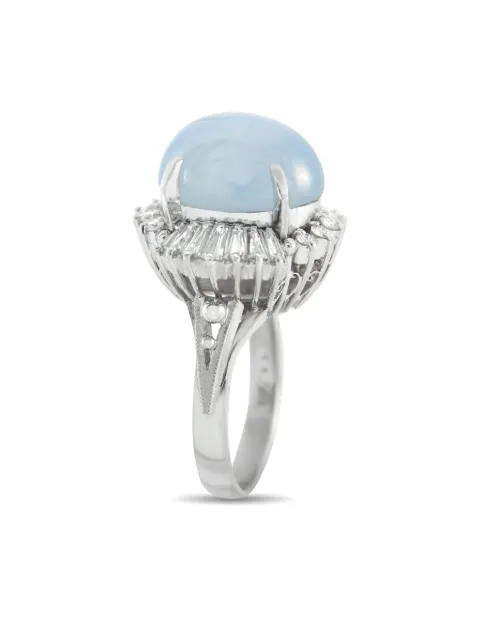 LB Exclusive platinum diamond and sapphire ring