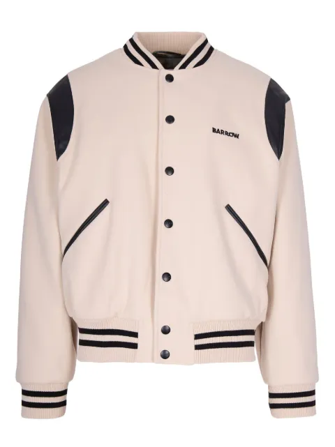 BARROW varsity bear-appliqué bomber jacket