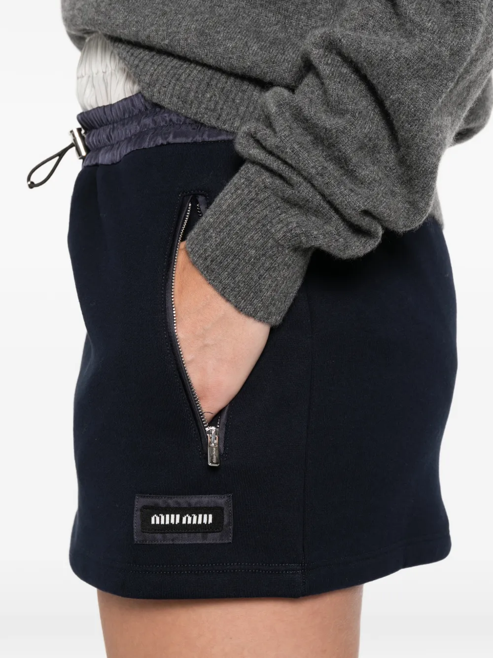 Miu Rok met ritsdetail Blauw