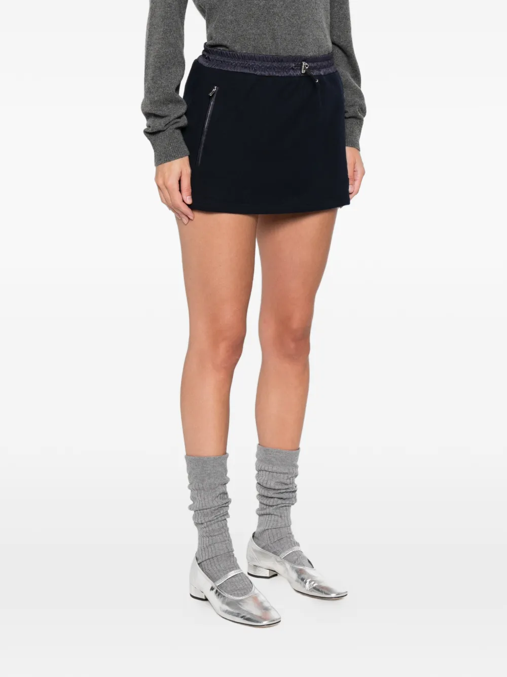 Miu Rok met ritsdetail Blauw