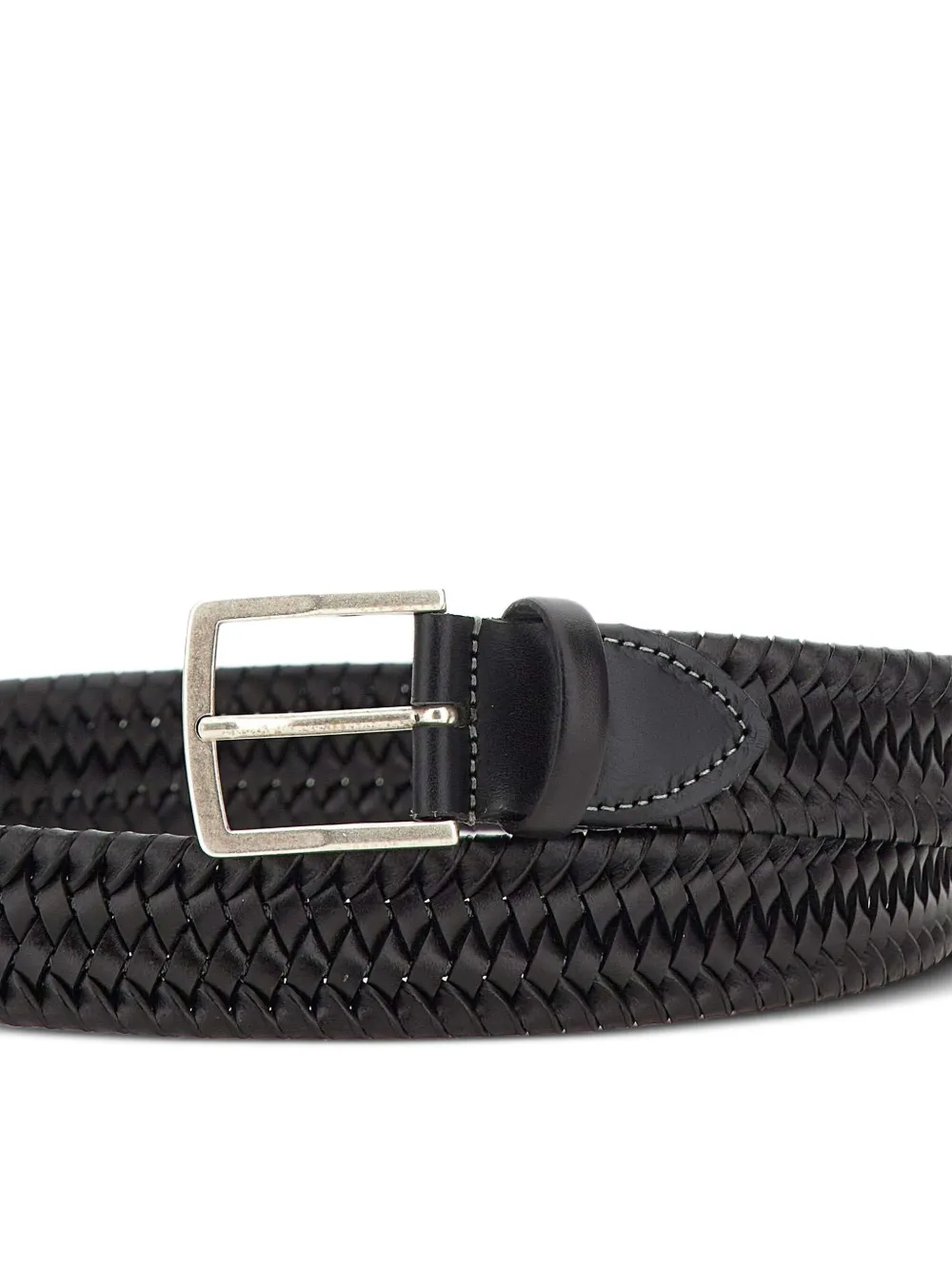 Athison Woven Pin-buckle Belt In Black