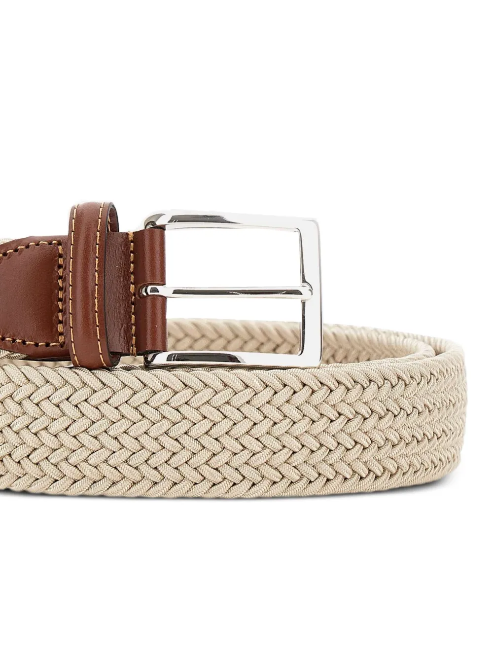 Athison Woven Pin-buckle Belt In Neutral