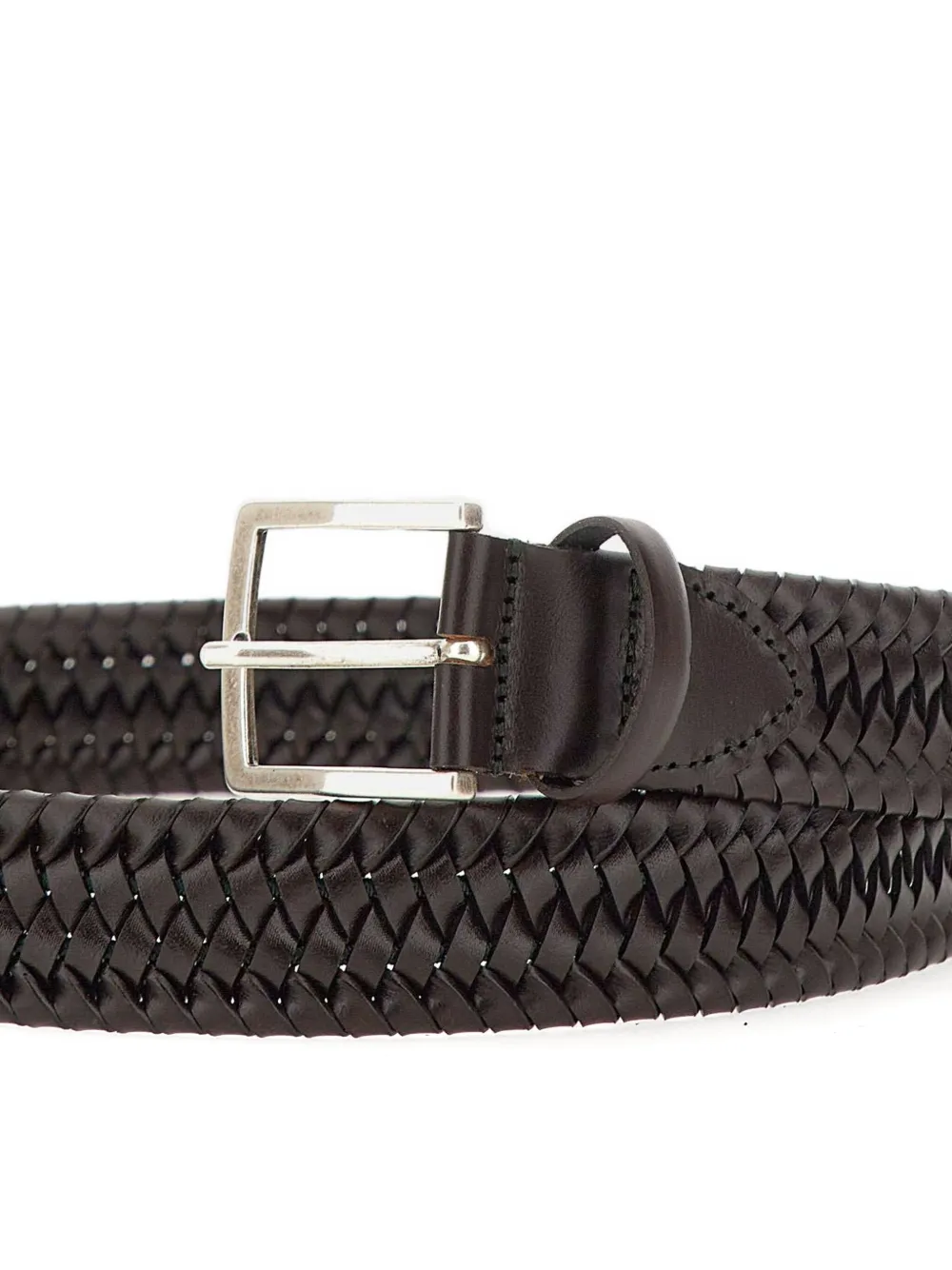 Athison Woven Pin-buckle Belt In Brown